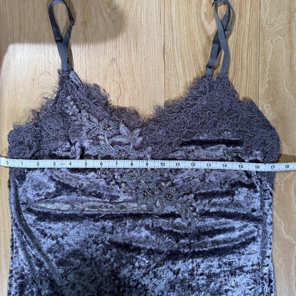 Anthropologie Porridge Tessie Lace bead Velvet Chemise Camisole Babydoll Dress M - Picture 7 of 7